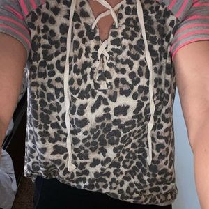 Nice oversized leopard print shirt.